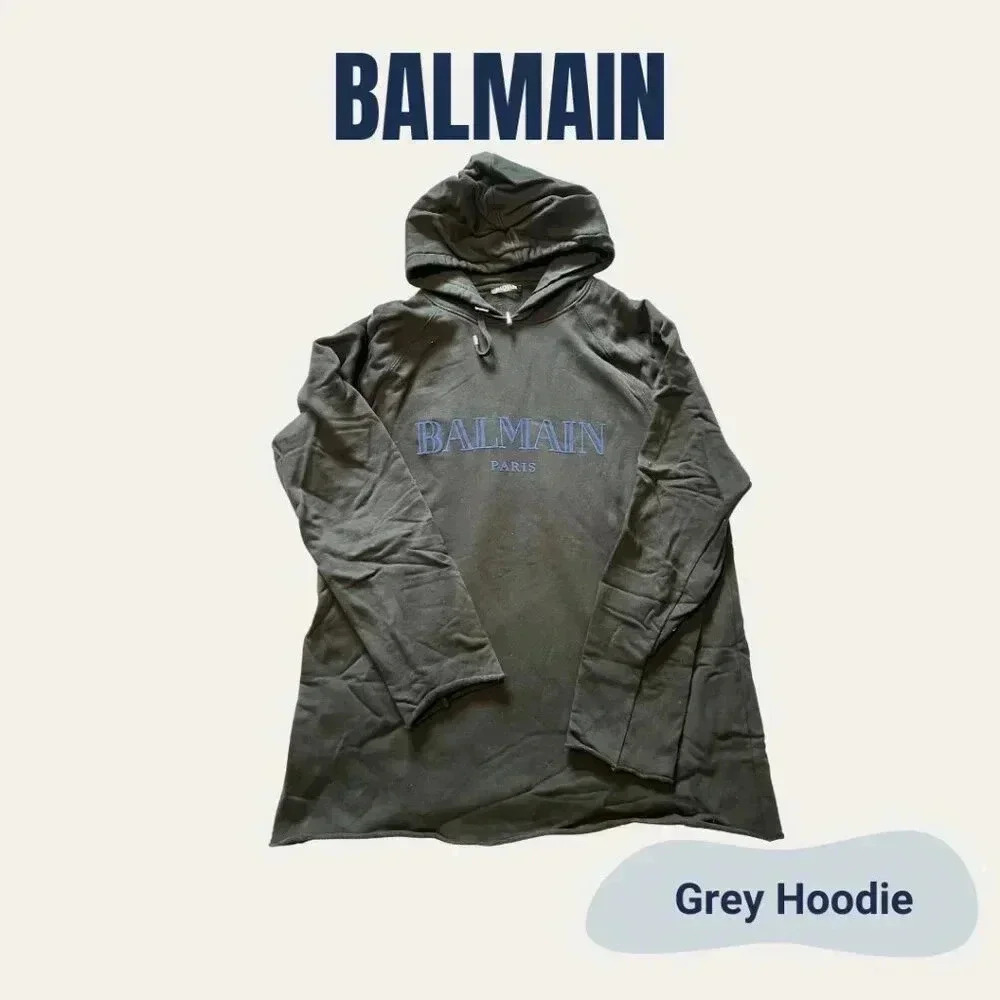 BALMAIN PARIS: Grey Hoodie